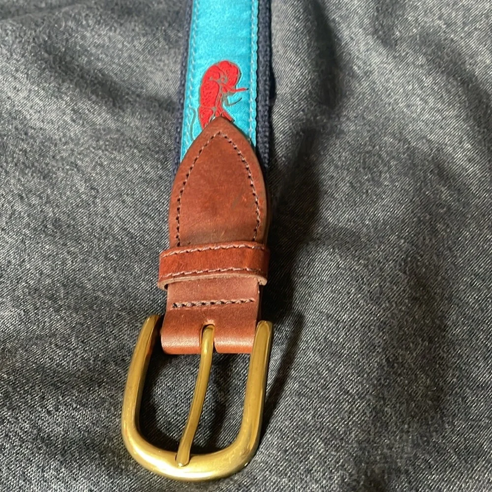 Perfect Crawfish patterned belt from The Belted Cow Co, made in Maine 34/35